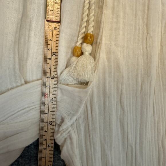 Abercrombie & Fitch Pants Womens Small White Smocked Waist Wide Leg Boho Beach - Picture 12 of 12